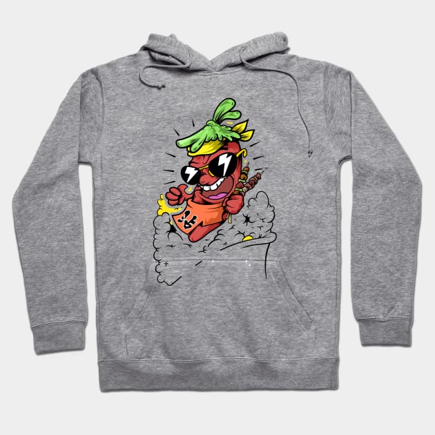 Dope flashing pepper character illustration Hoodie by slluks_shop